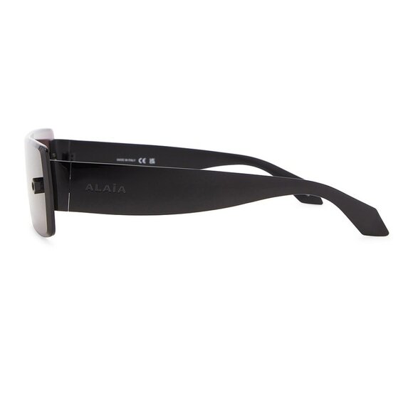 NWT ALAIA ALAÃA Lettering Logo Rectangular Sunglasses in Black & Grey NEW FWRD - Picture 2 of 13